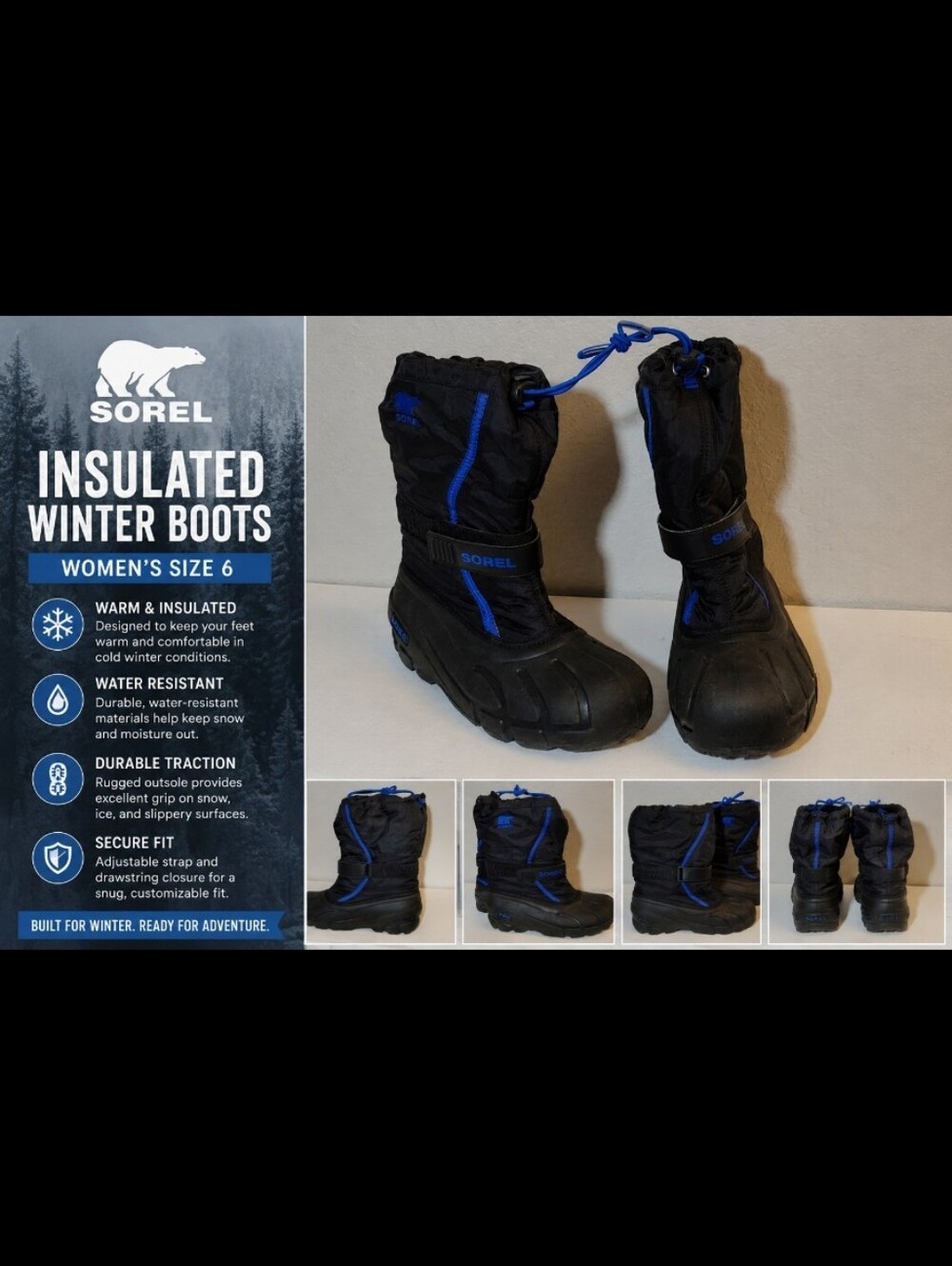SOREL Insolated Winter Snow Boots 6